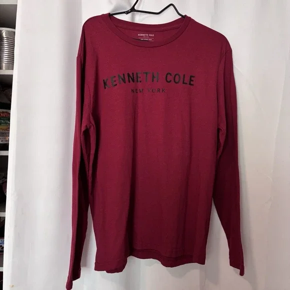 Kenneth Cole New York T Shirt Long Sleeve Red Size Large - Picture 1 of 6